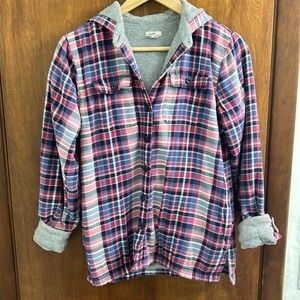 Ll bean fleece lined plaid jacket